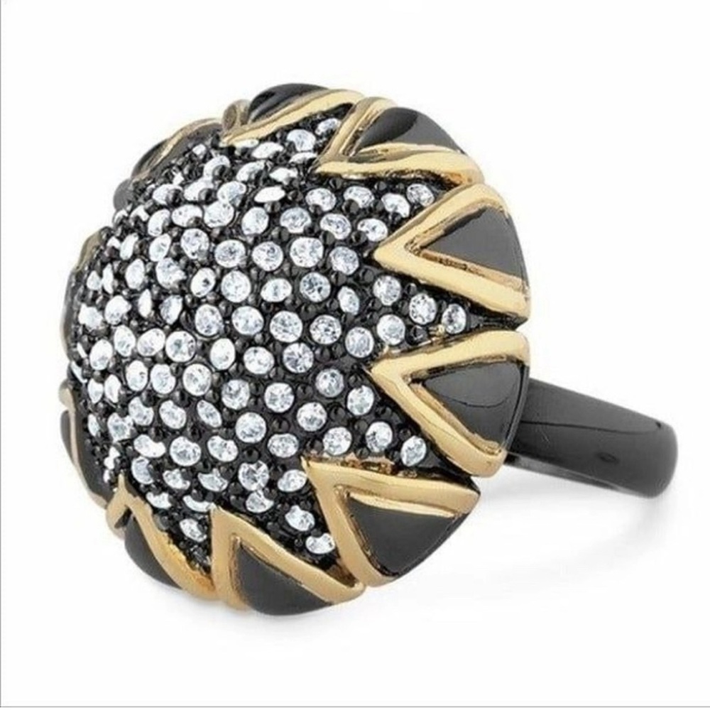 *Stella & Dot chrome diamond and gold dome ring